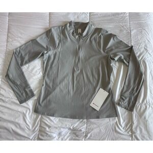 New Lululemon Nulux Long Sleeve Tennis Half-Zip Size 12 Gray Hip Length NWT